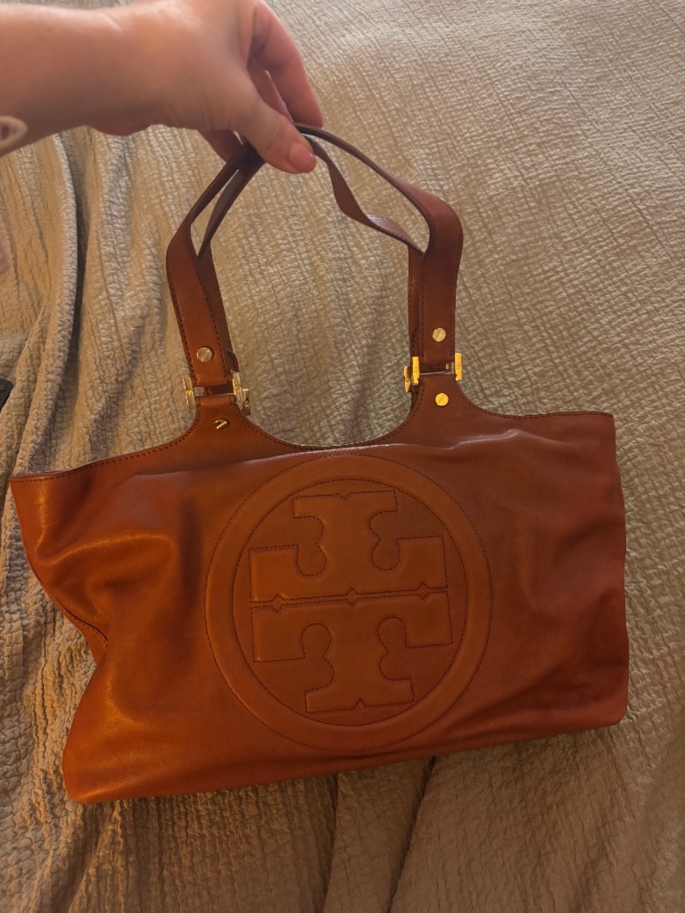 Tory Burch all leather bag and dust bag